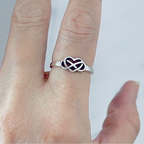 Sterling Silver Infinity Heart Ring, Eternity Love Rings, Celtic Knots Jewelry - Picture 8 of 13